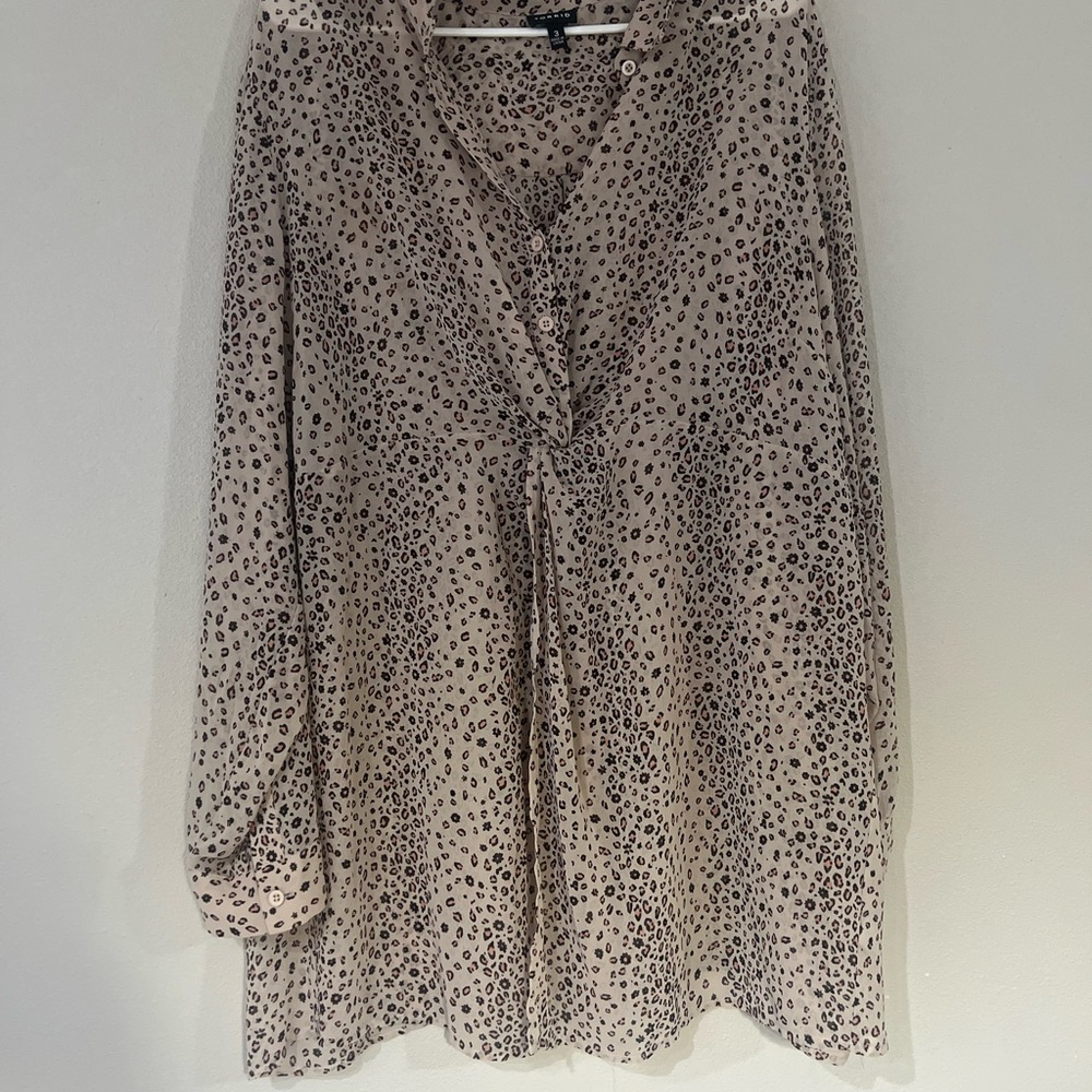 Torrid Animal Print Sheer Blouse